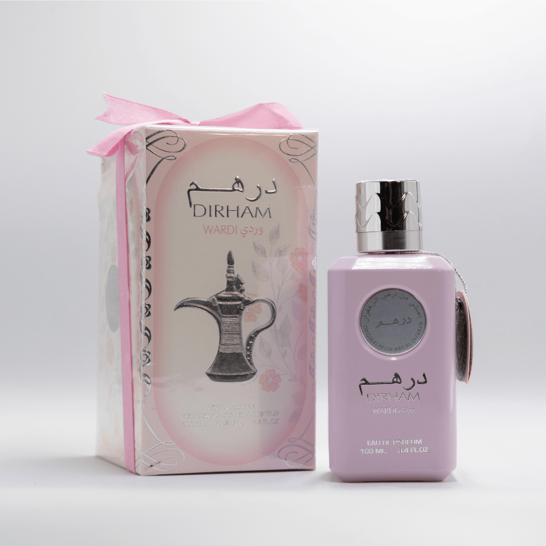 Dirham Wardi, perfume, fragrance, front angle